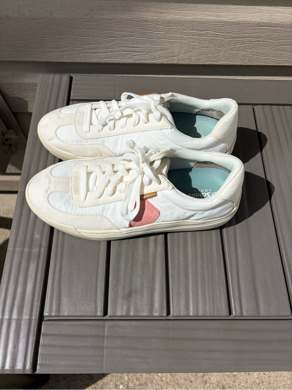 Dr. Scholl's White Sneakers with Pink Accent